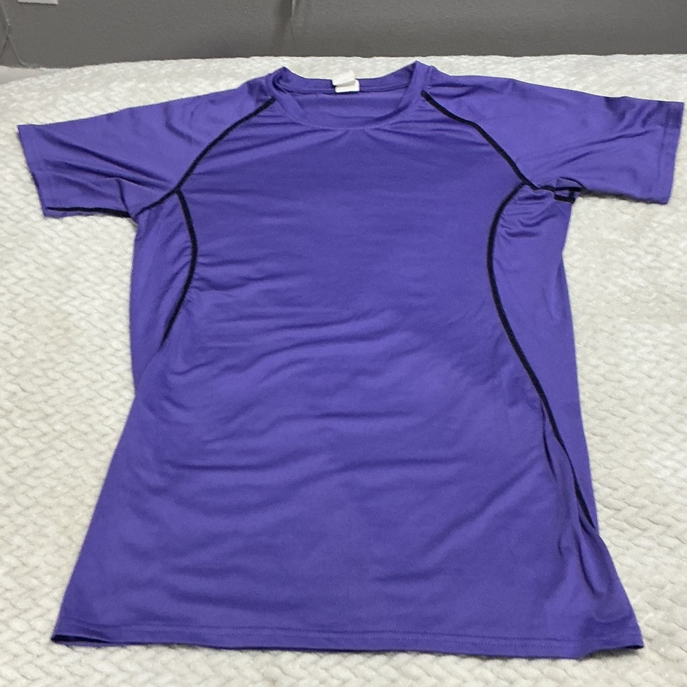 Mens Purple Short Sleeve Athletic Tee - Unbranded Sz S 0929